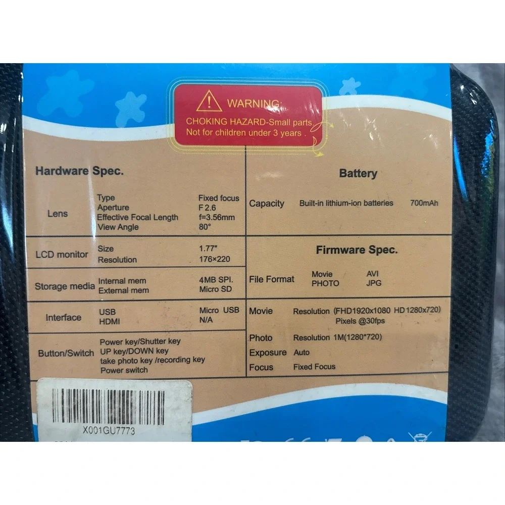 DROGRACE~Kids Camera Waterproof Digital Video‎ HD-Navy Blue!!